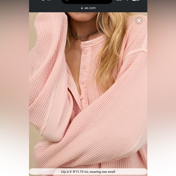 Aerie waffle Henley shirt - Picture 5 of 6